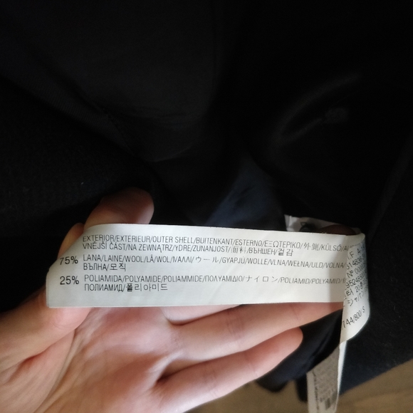 ZARA 75% wool black coat double breasted - Picture 9 of 13